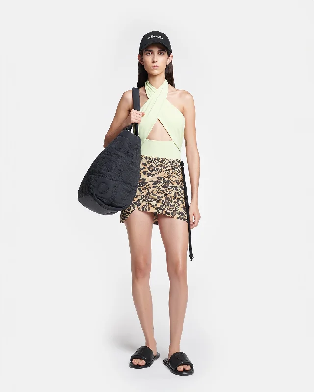 Baruba - Printed Cotton-Voile Wrap Mini Skirt - Leopard