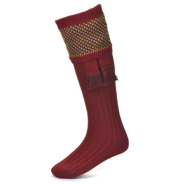 Tayside Mens Country Fashion Hose - Brick Red