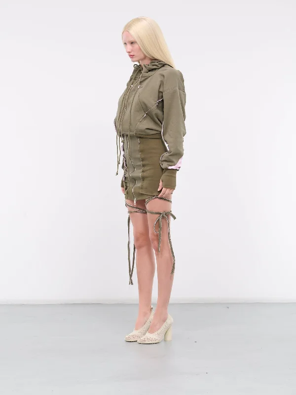 Profile Hoodie Dress (432-510-OLIVE)