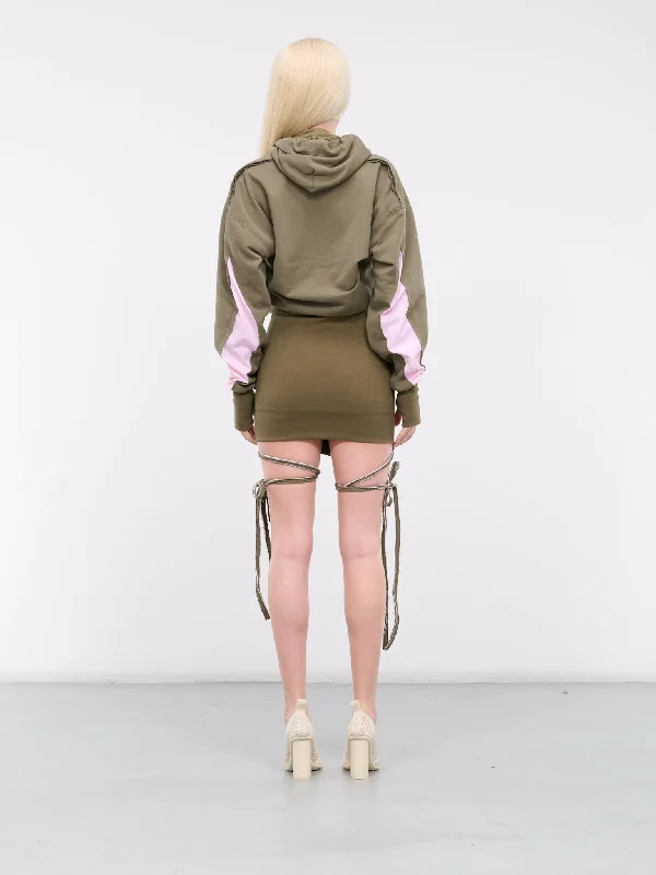 Profile Hoodie Dress (432-510-OLIVE)