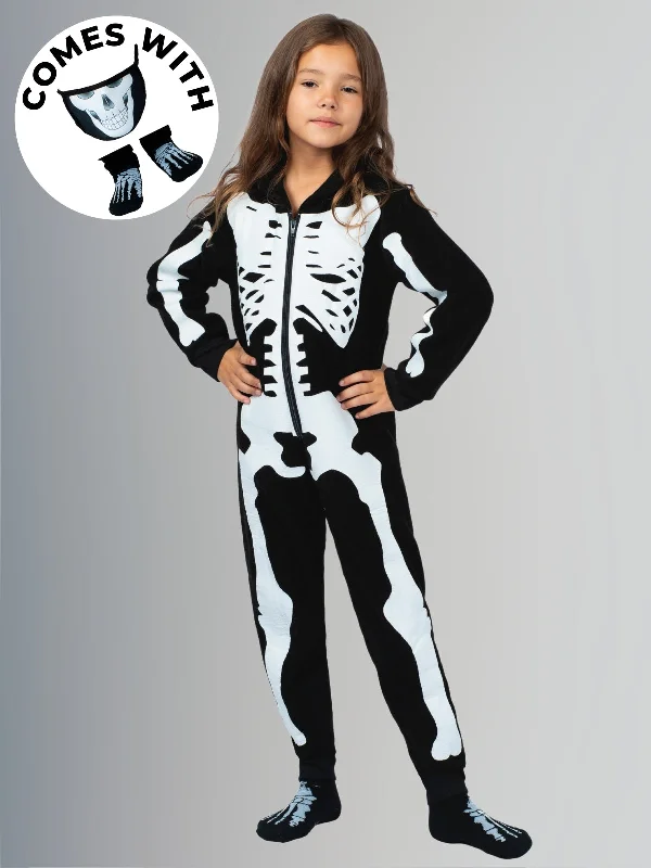 Family Bone-afide Best Skeleton Hoodie Onesie Pajama Set