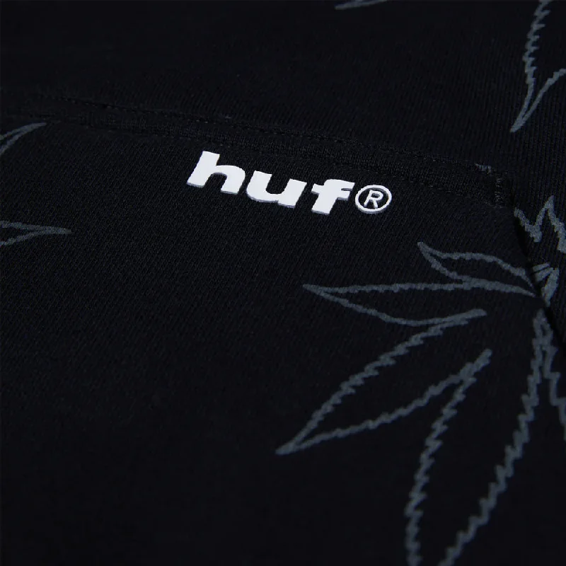 HUF PLANTLIFE FLEECE HOODIE // BLACK