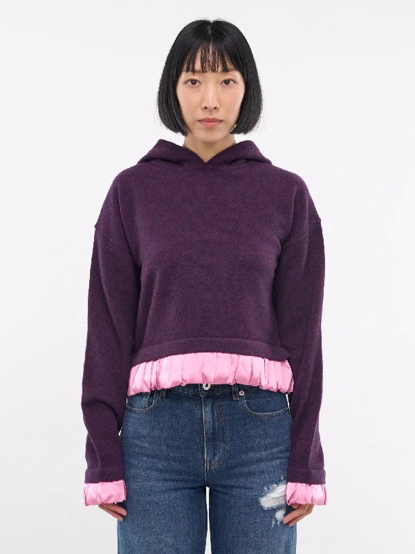 Satin Trim Knit Hoodie (KW1224-YN0375-PLUM)