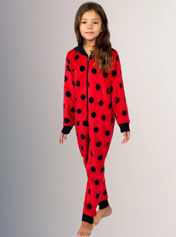 Mommy and Me Ladybug Hoodie Onesie Pajamas