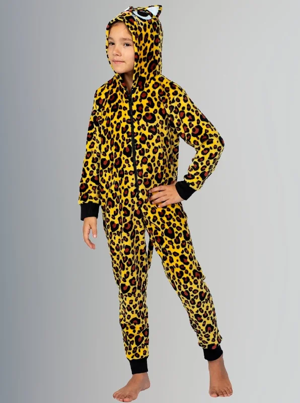 Mommy and Me Leopard Hoodie Onesie Pajamas